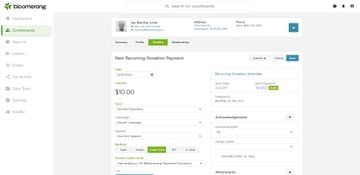 Bloomerang: New Recurring Donation Payment