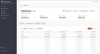 Bricks Fixed Assets: Book Depreciation