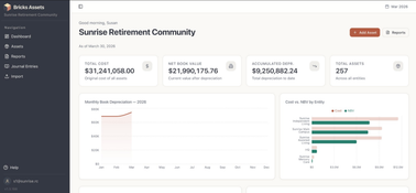 Bricks Fixed Assets: Dashboard