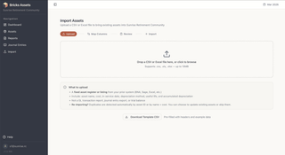 Bricks Fixed Assets: Import Assets