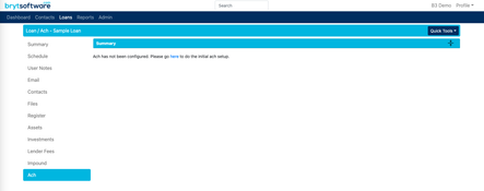 Bryt Software: Loan ACH Summary Page
