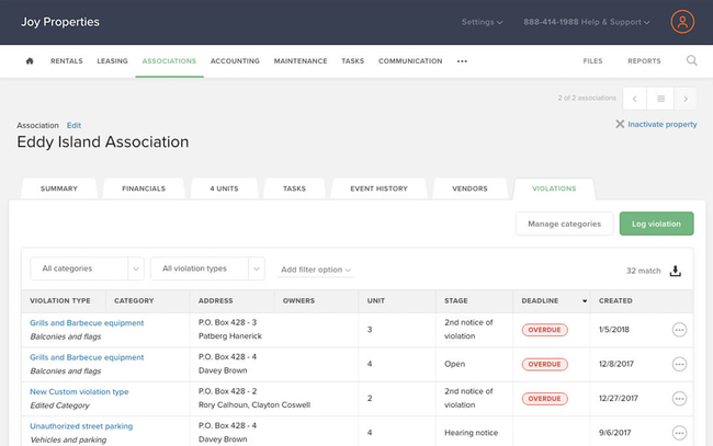 Buildium: Association Violations Management