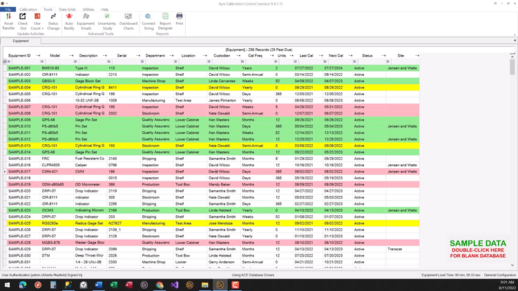 Calibration Control Equiopment Management