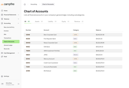 Campfire: Chart of Accounts