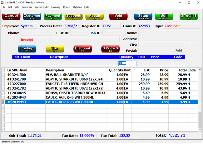 CashierPro: Sales Screen