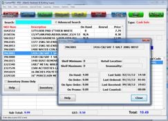 CashierPRO: Sales Screen-Inventory Lookup