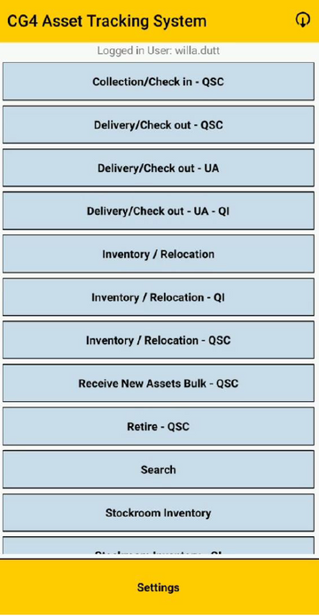 CG4 Asset Tracking System Screenshot