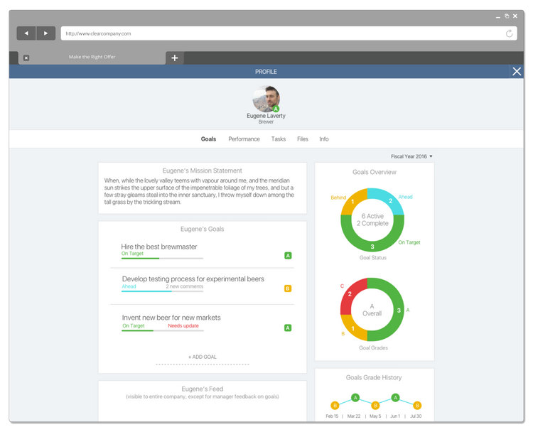 ClearCompany employee goals