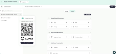 Coast: Work Order Creator