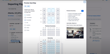 Concur Travel: Airplane Seat Map Selection