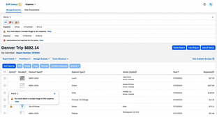 SAP Concur: Trip Expenses