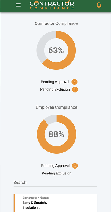 Contractor Compliance: Mobile Screen