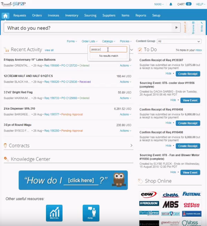 Coupa Procurement Screenshot