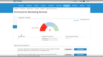 Coupa Risk Aware Screenshot