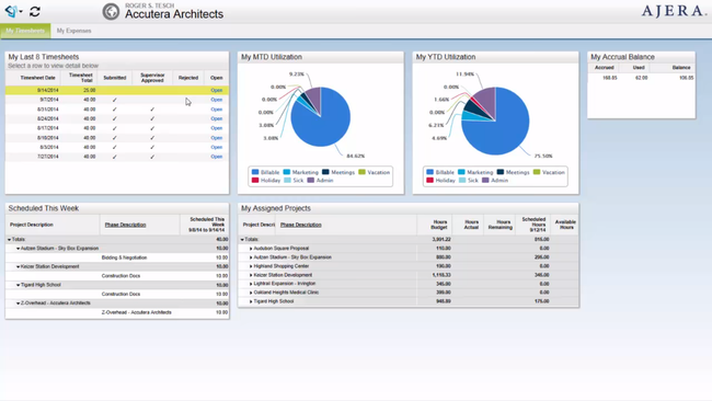 Deltek Ajera: Timesheets Dashboard