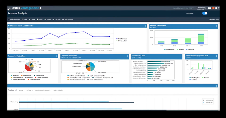 Deltek Vantagepoint Revenue Analysis