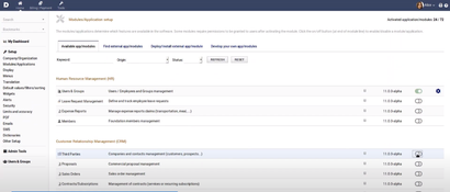 Dolibarr: Modules/Application Setup