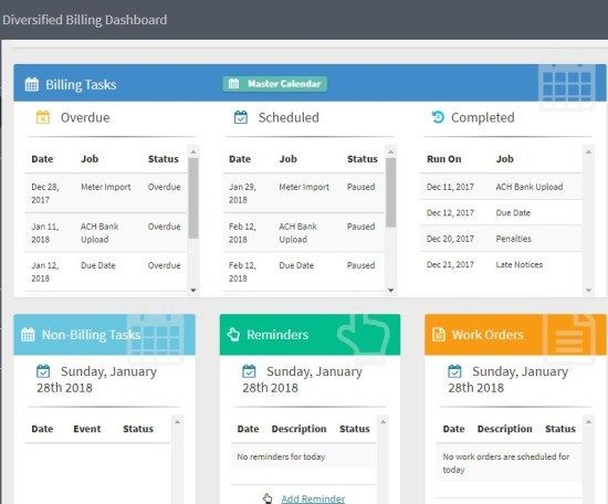 Visual Utility Billing: Dashboard