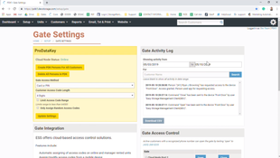 Easy Storage Solutions Software: Gate Settings