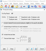 Easypay Payroll: Timecard Listing