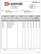 ECI e-automate: Packing List