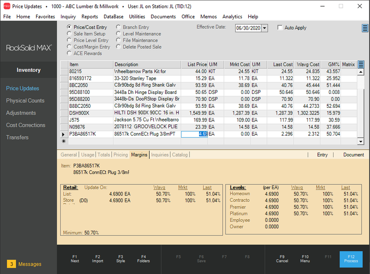 ECI RockSolid MAX Inventory Price Updates