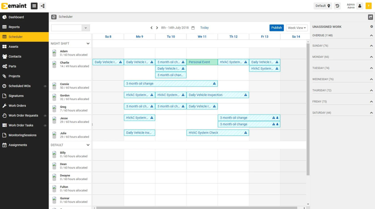 eMaint CMMS Maintenance Schedule