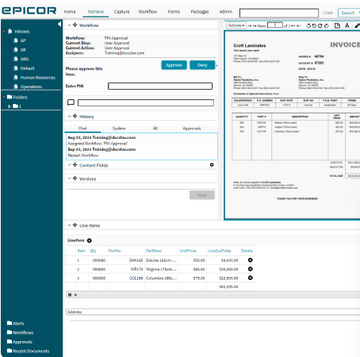 Epicor ECM Screenshot