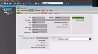 Epicor Advanced MES: Part Maintenance