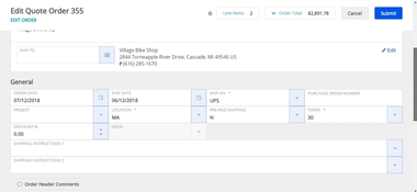 Macola: Order Shipment Options