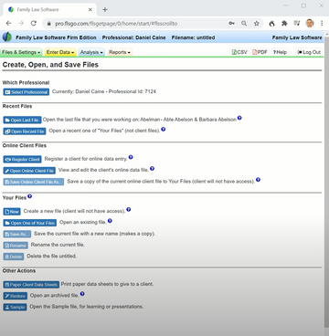 Family Law Software Screenshot