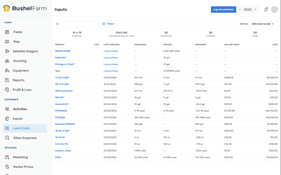 Bushel Farm Software: Inputs