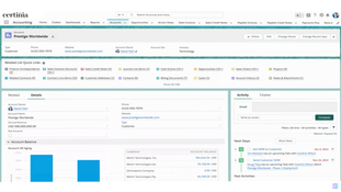 Certinia ERP: Accounts Dashboard