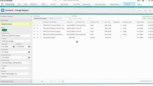 Certinia ERP: Contracts Page