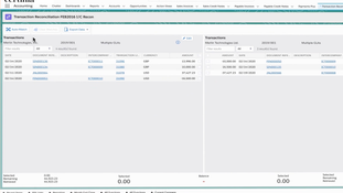 Certinia ERP: Transactions Page