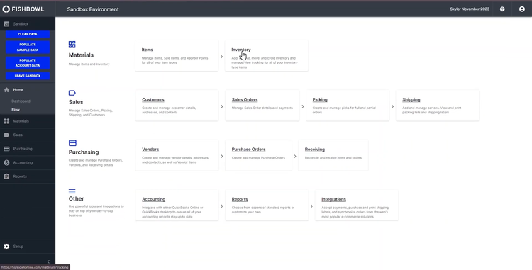 Fishbowl Inventory Dashboard