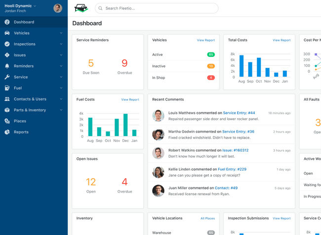 Fleetio: Dashboard