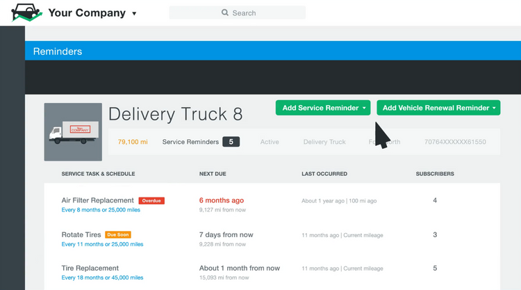 Fleetio Service Reminder