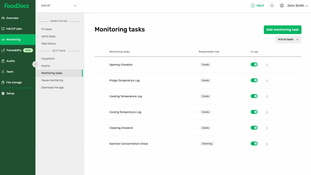 FoodDocs: Monitoring Tasks