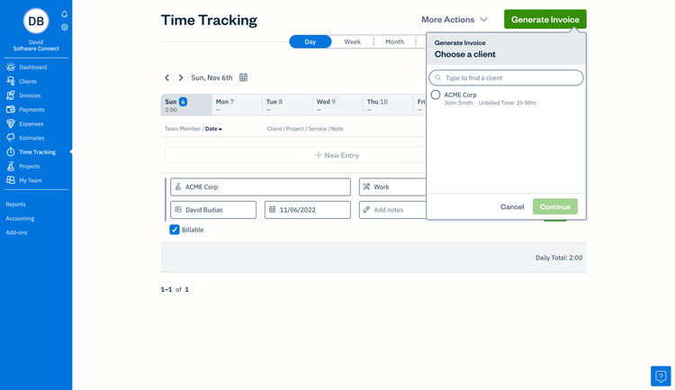 FreshBooks Invoices