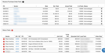 Fullbay: Receiving POs