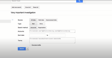 Google Vault Screenshot