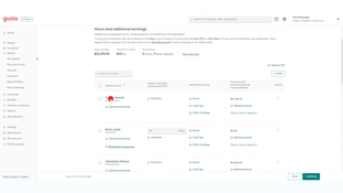 Gusto: Employee Payroll Editing Page