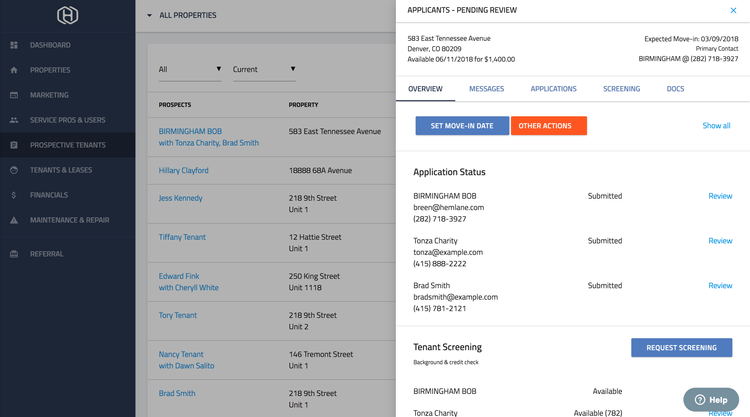 Hemlane Applicant Tracking