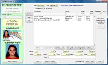HI-Tech Pawn Software Screenshot