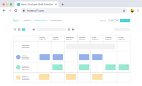 Hyre Employee Shift Scheduling: Calendar View