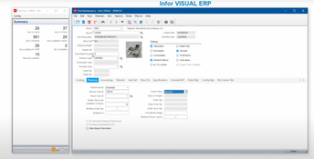 Infor VISUAL ERP: Part Maintenance