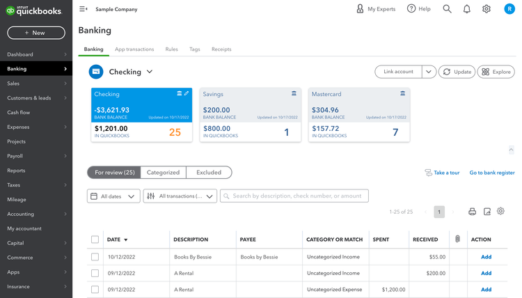 QuickBooks Online Banking Integration