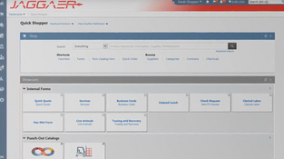 JAGGAER One: Quick Shopper Dashboard