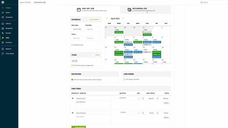 Jobber Scheduling